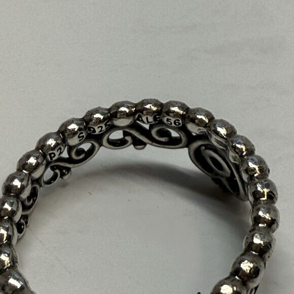 Pandora Sterling Silver Princess Tiara Crown Ring Sz 7.5 - Picture 7 of 9